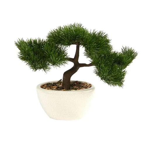 10" Cedar Bonsai Artificial Tree in Decorative Planter