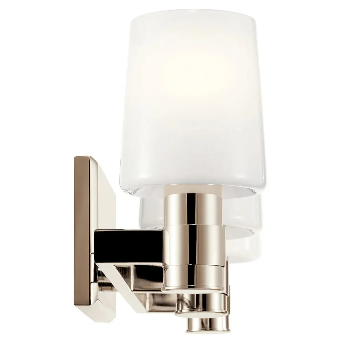 Adani 24 In 3-Lights Bathroom Vanity Light With Opal Glass, Polished Nickel Finish