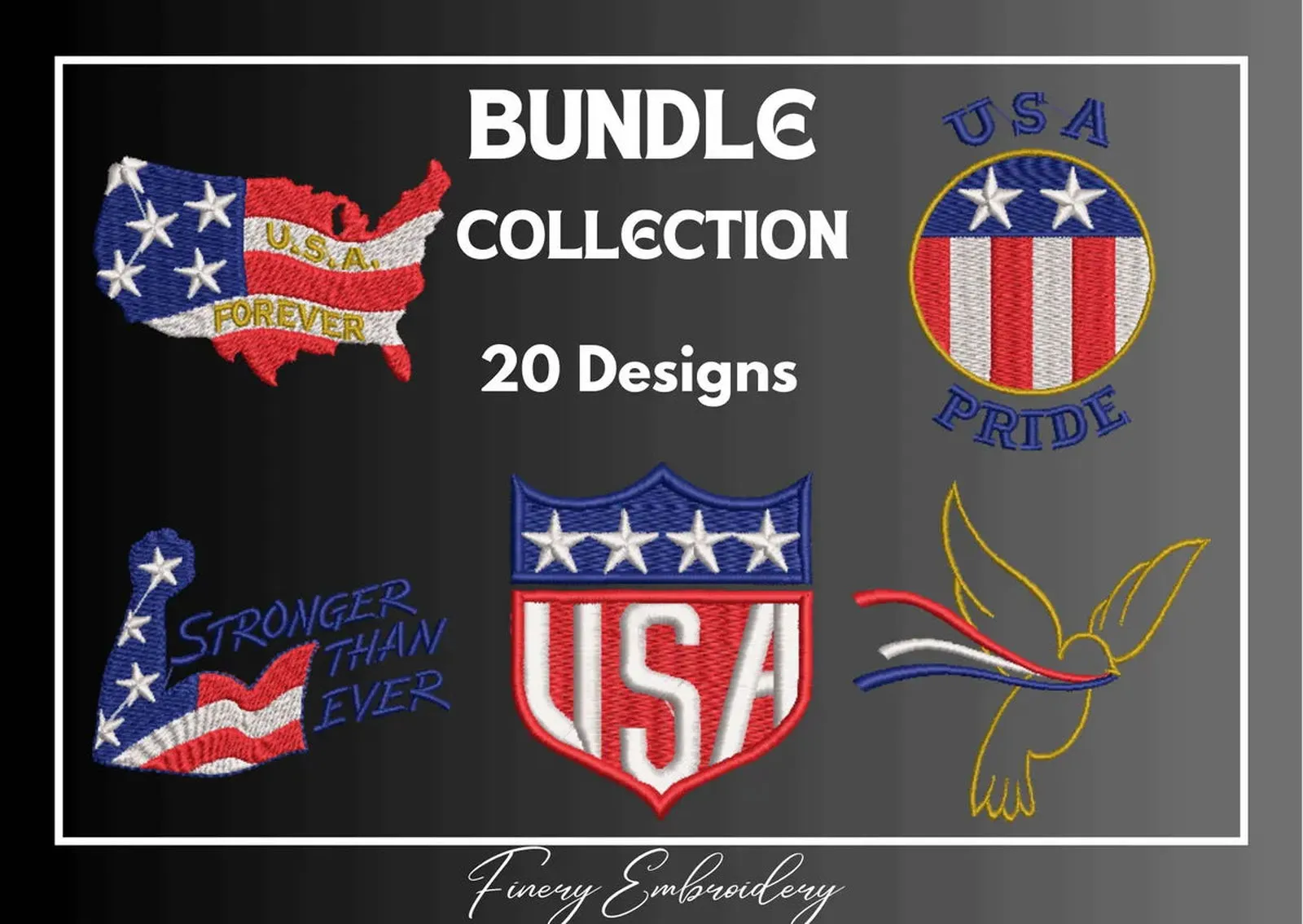 American Pride - Pack of 20 Designs - Embroidery Design