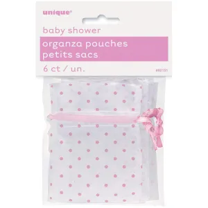 Baby Shower - Organza with Pink Dots (6ct)