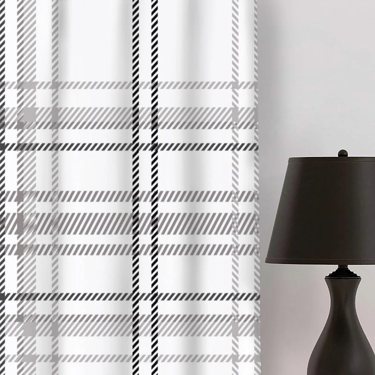 Black & White Plaid Curtains