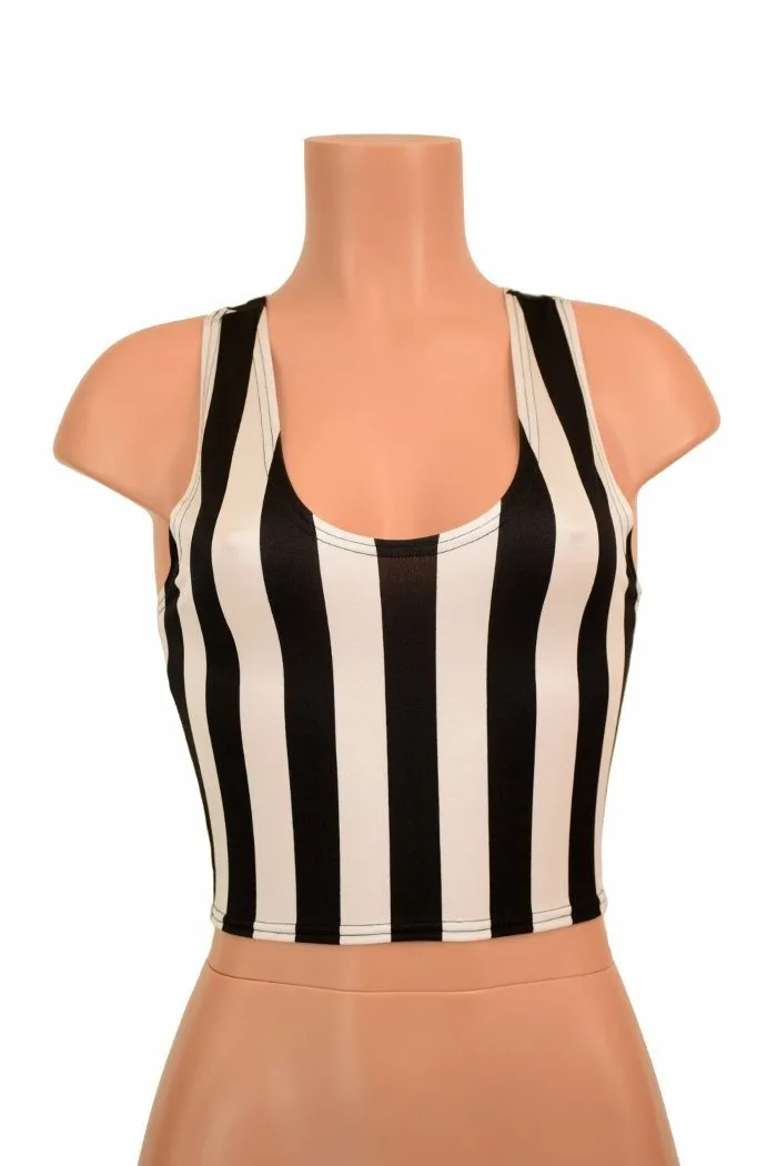 Black & White Racerback Crop Top