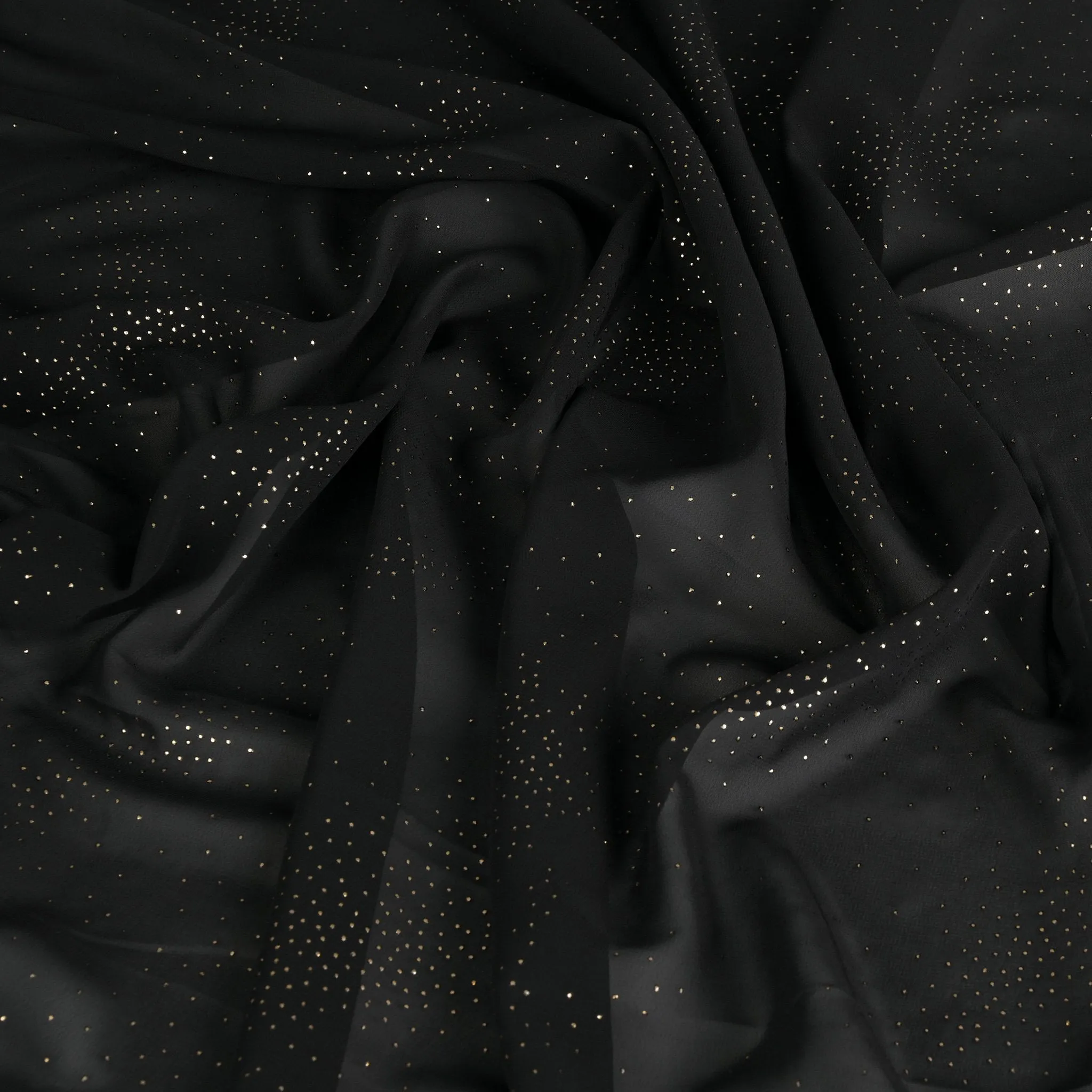 Black and Gold Chiffon Fabric 95210