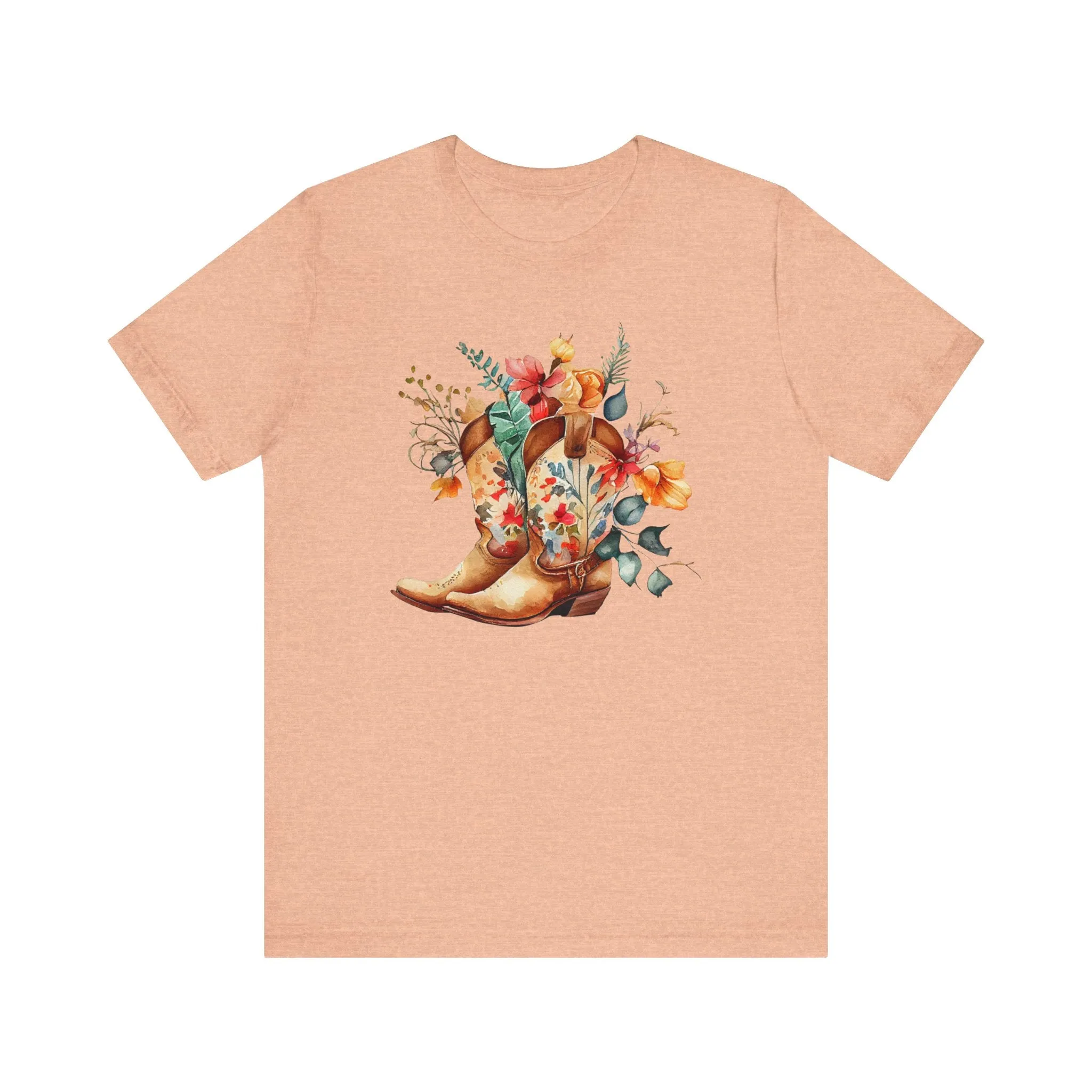 Boots and Flowers Soft Style Unisex Jersey Short Sleeve Tee