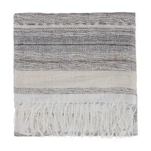 Bundi Linen Blanket [Black/Cream]