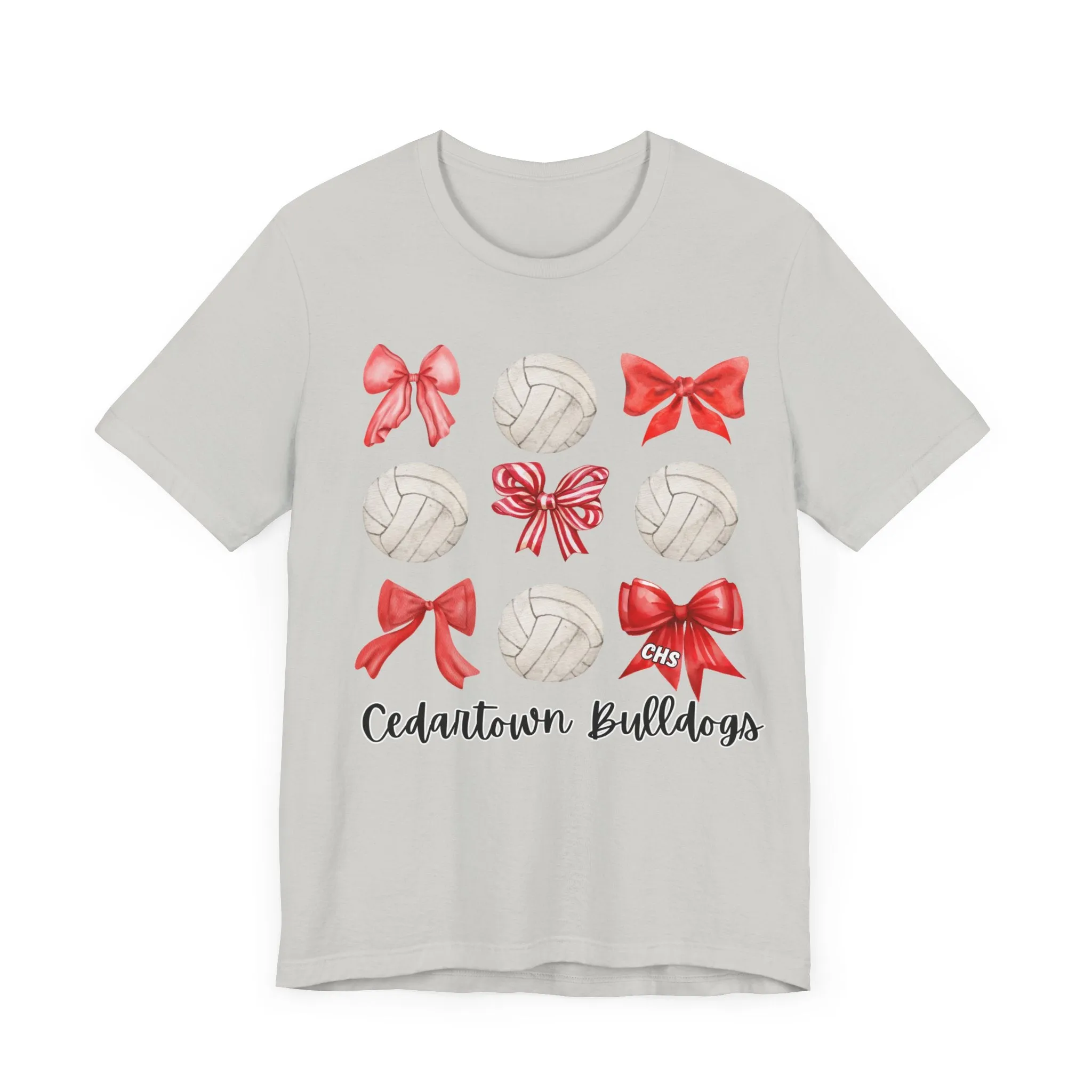 Cedartown Volleyball with Bows Bella Canvas Unisex Jersey Short Sleeve Tee