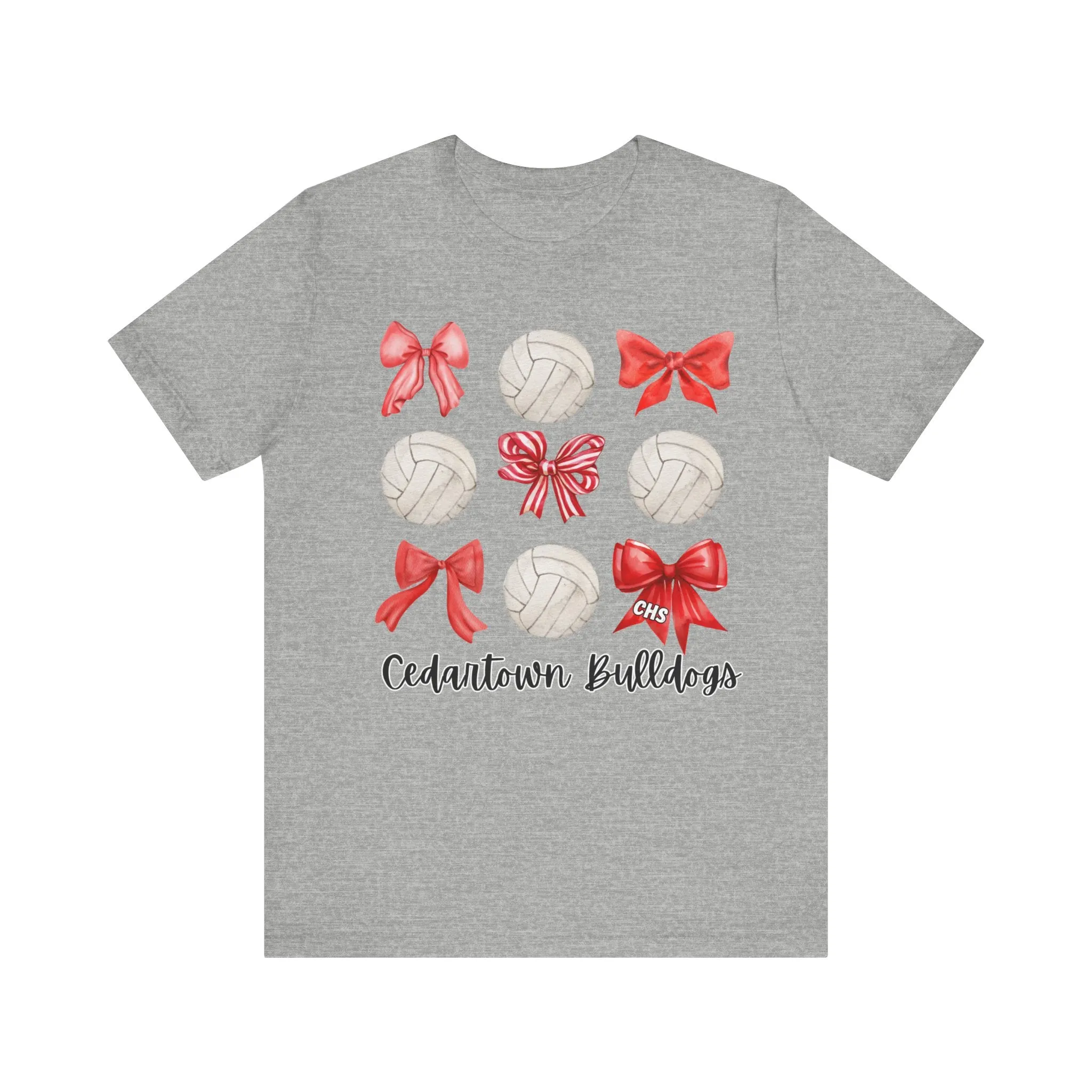 Cedartown Volleyball with Bows Bella Canvas Unisex Jersey Short Sleeve Tee