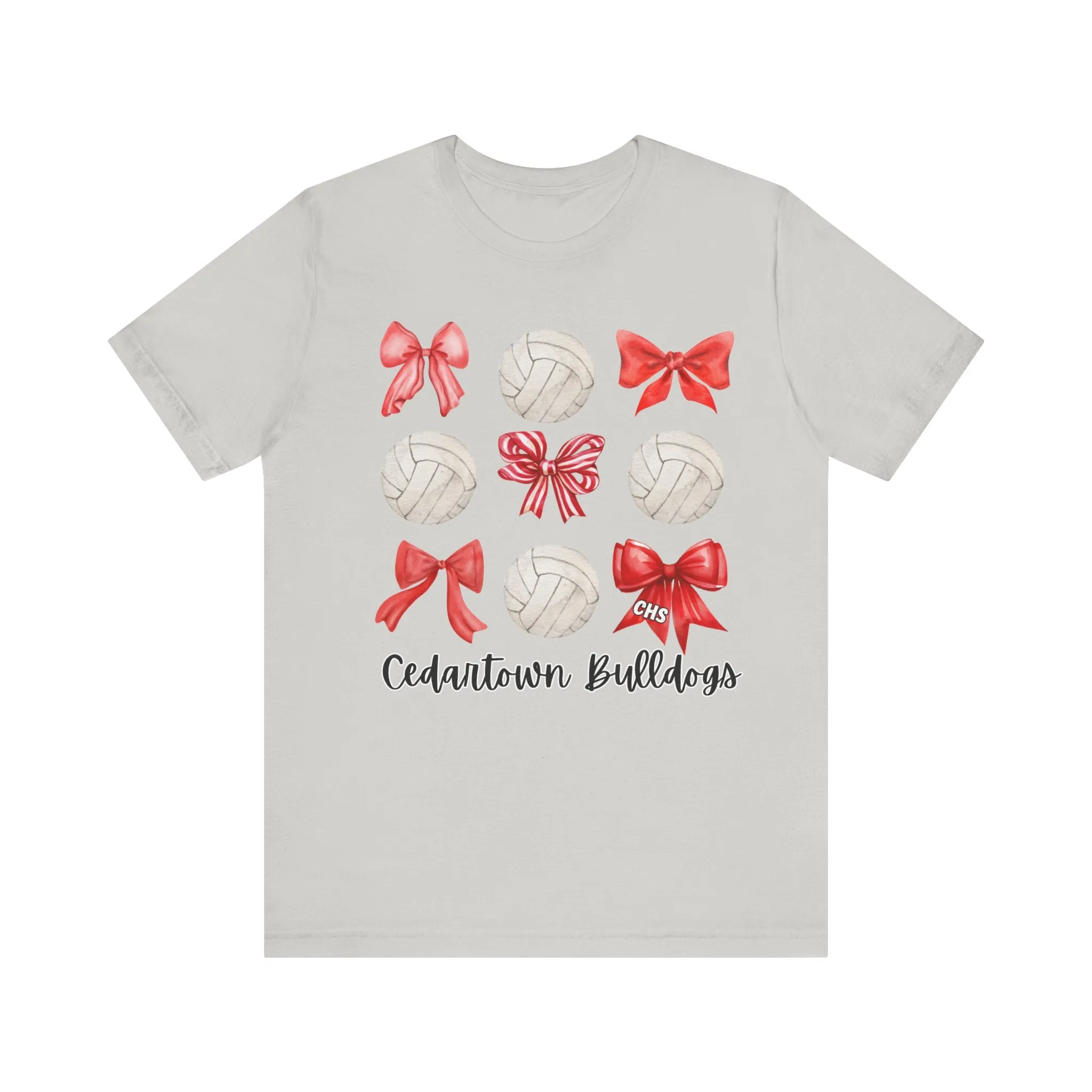 Cedartown Volleyball with Bows Bella Canvas Unisex Jersey Short Sleeve Tee