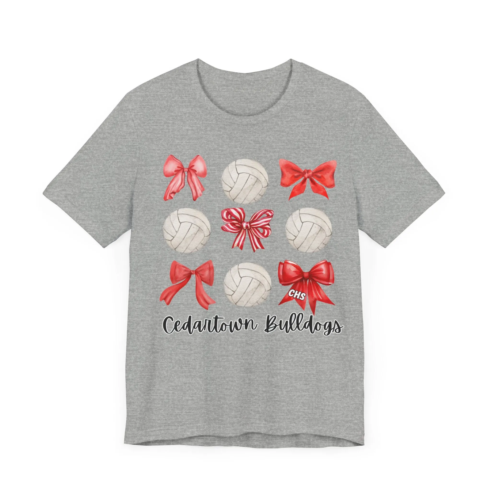 Cedartown Volleyball with Bows Bella Canvas Unisex Jersey Short Sleeve Tee