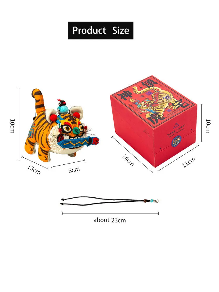 Chinese-style Embroidered Tiger Amulet DIY Embroidery Material Kit -Auspicious Tiger Sachet Pendant Christmas Gift