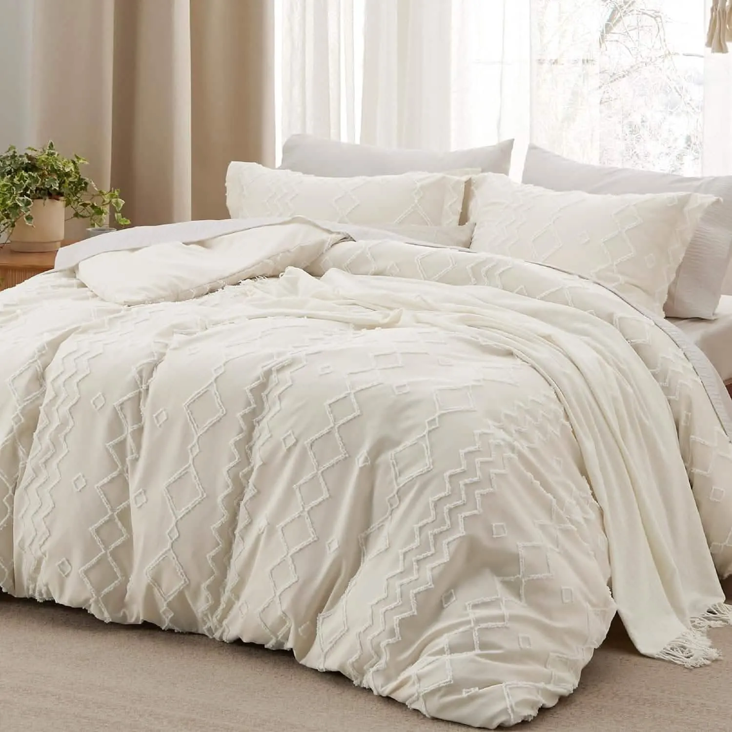 Clipped Jacquard Duvet Cover Set