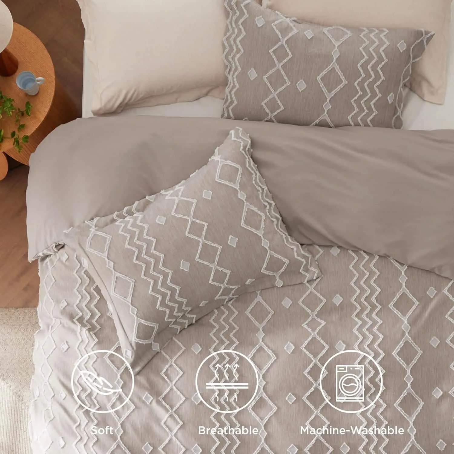 Clipped Jacquard Duvet Cover Set