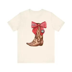 Cowboy boot Bow Unisex Jersey Short Sleeve Tee