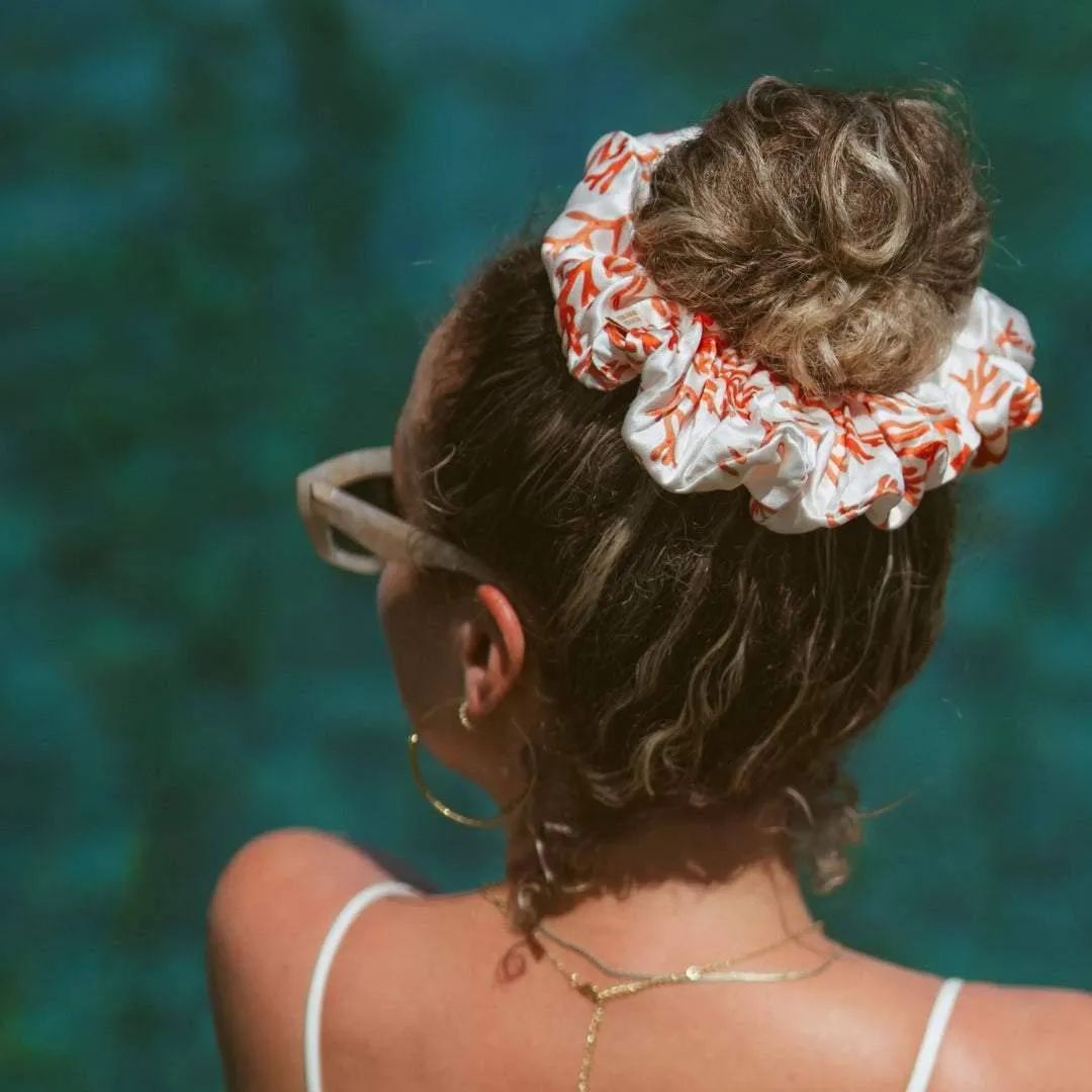 Curlfriend Collective Coral Curls 100% Mulberry Silk Scrunchie