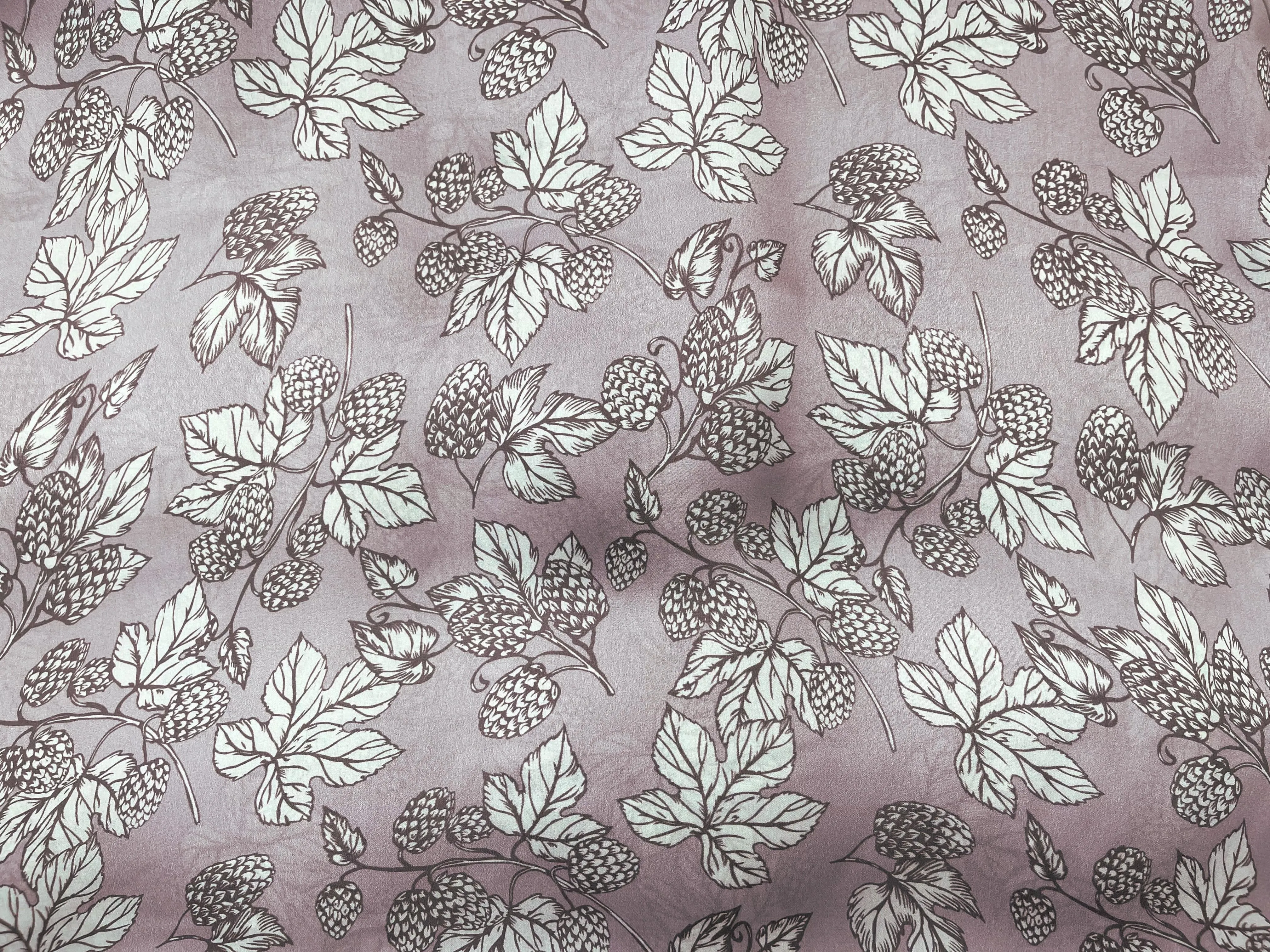 Dahlia Delight - Printed Silky Satin Fabric