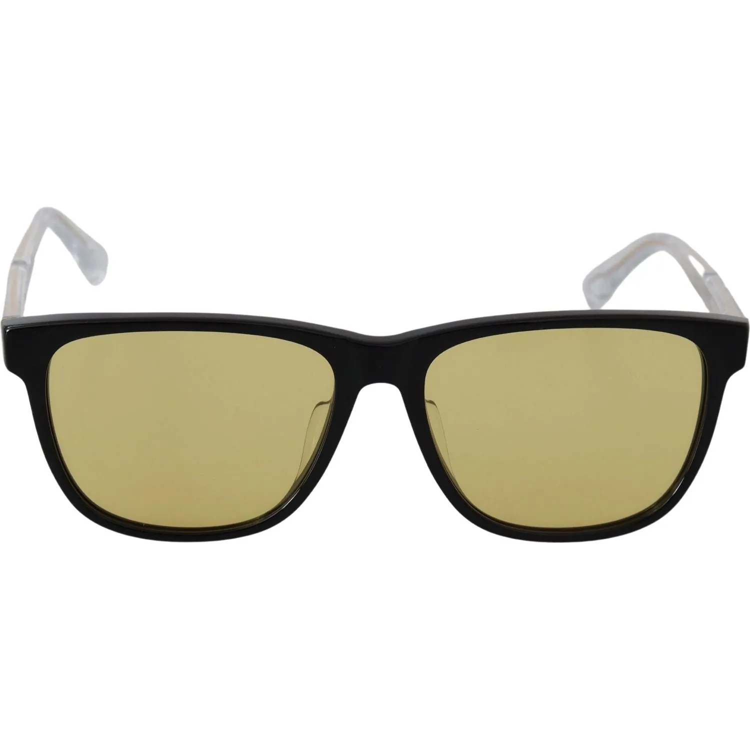 Diesel Chic Black Acetate Sunglasses with Yellow Lenses