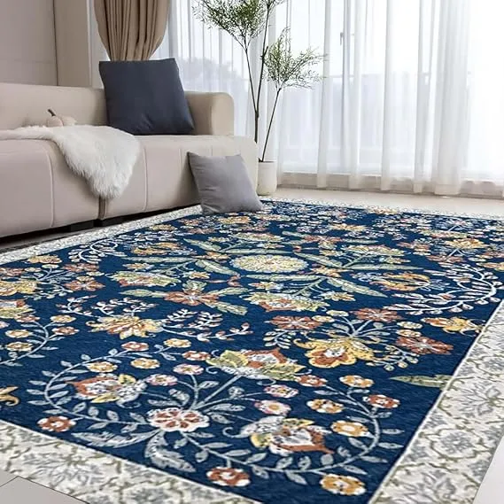 Digital Printed Premium Chenille Floor Carpet Mat, Super Soft Rug with Anti-Skid Backing, Modern Persian Carpet - CR004