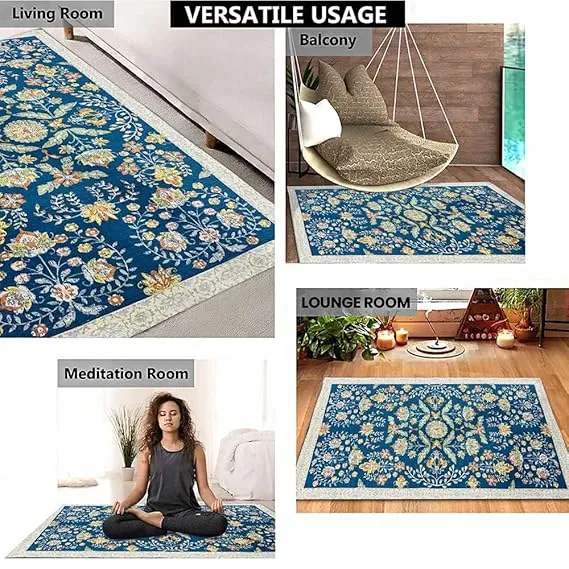 Digital Printed Premium Chenille Floor Carpet Mat, Super Soft Rug with Anti-Skid Backing, Modern Persian Carpet - CR004