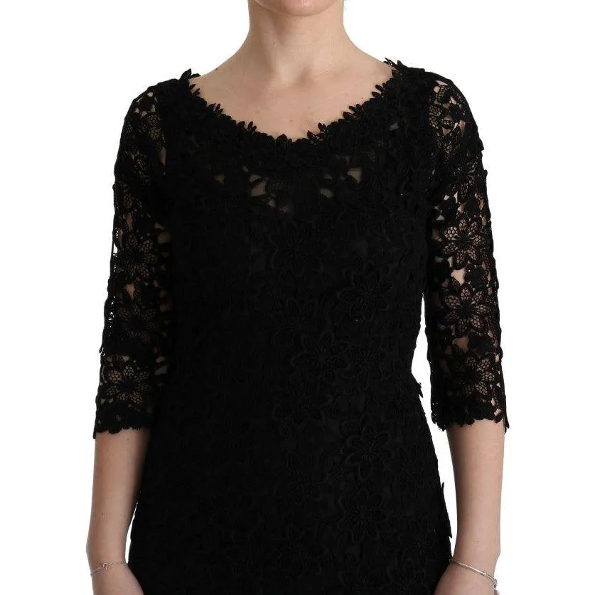 Dolce & Gabbana Elegant Black Sheath Dress with Silk Lining