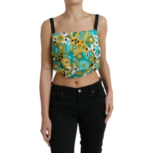 Dolce & Gabbana Elegant Floral Silk Blend Cropped Tank Top