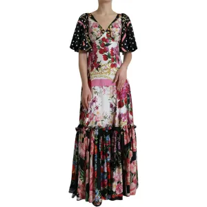 Dolce & Gabbana Elegant Floral Silk Maxi Dress