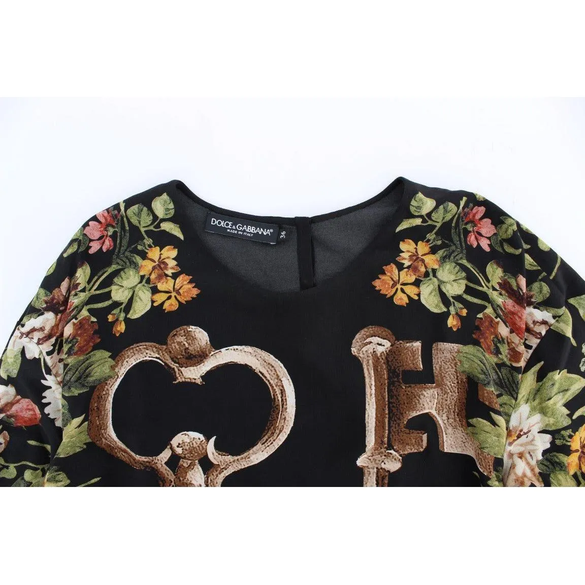 Dolce & Gabbana Elegant Medieval Print Silk Blouse