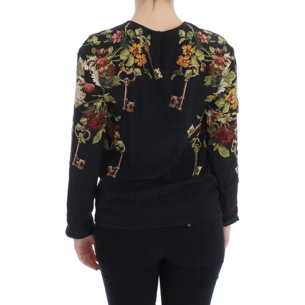 Dolce & Gabbana Elegant Medieval Print Silk Blouse