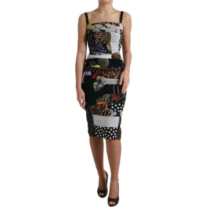 Dolce & Gabbana Elegant Patchwork Silk Midi Dress