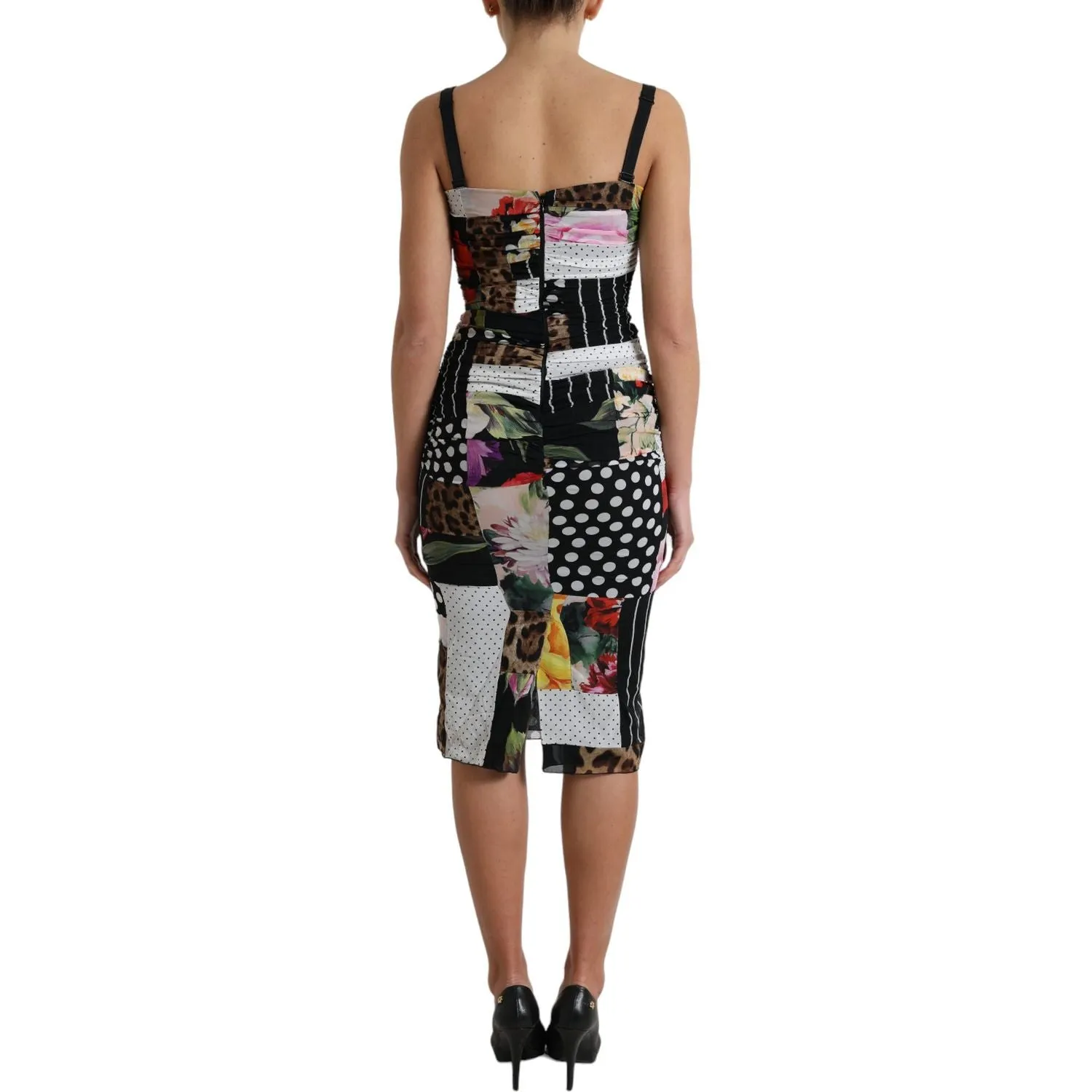 Dolce & Gabbana Elegant Patchwork Silk Midi Dress