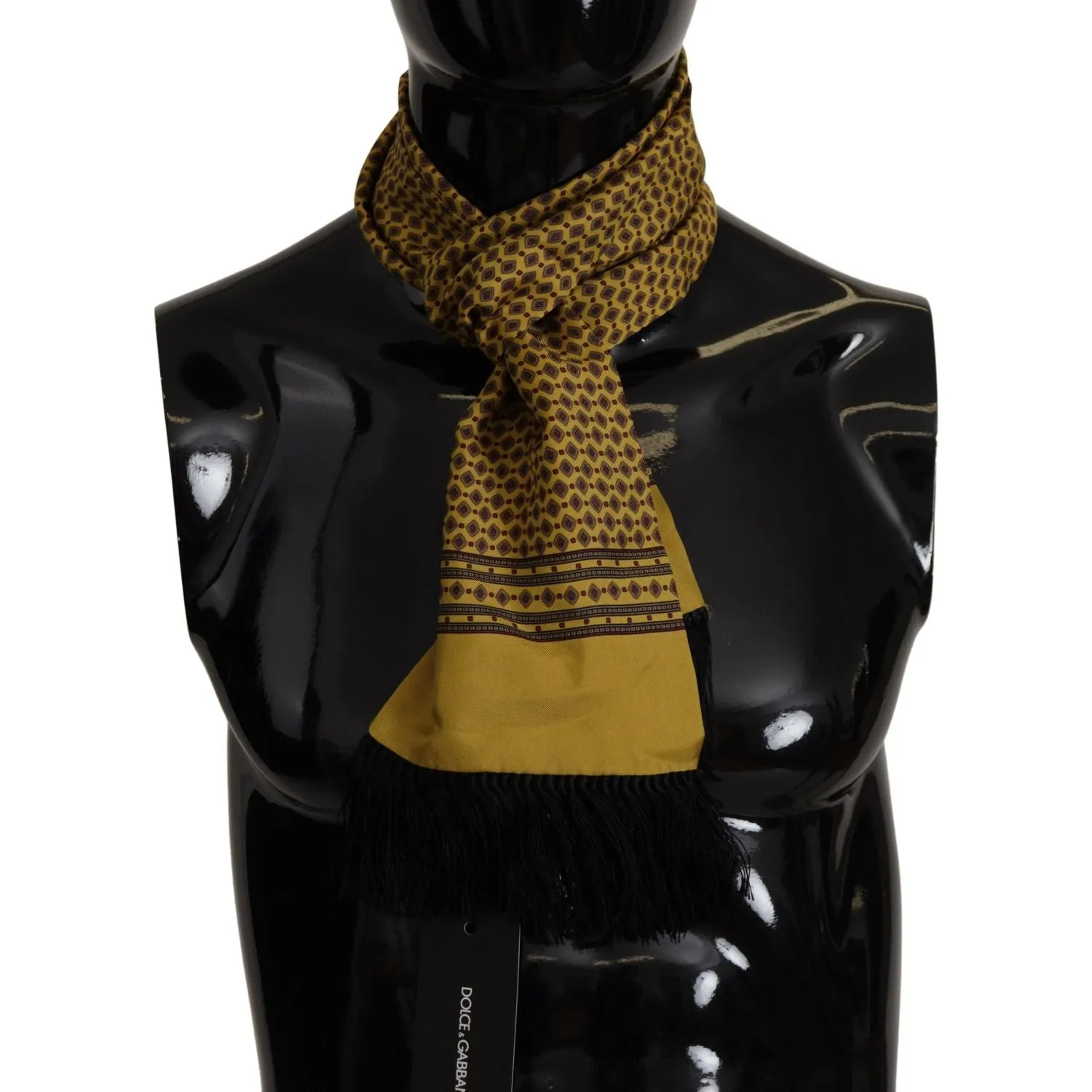 Dolce & Gabbana Elegant Yellow Silk Men's Scarf