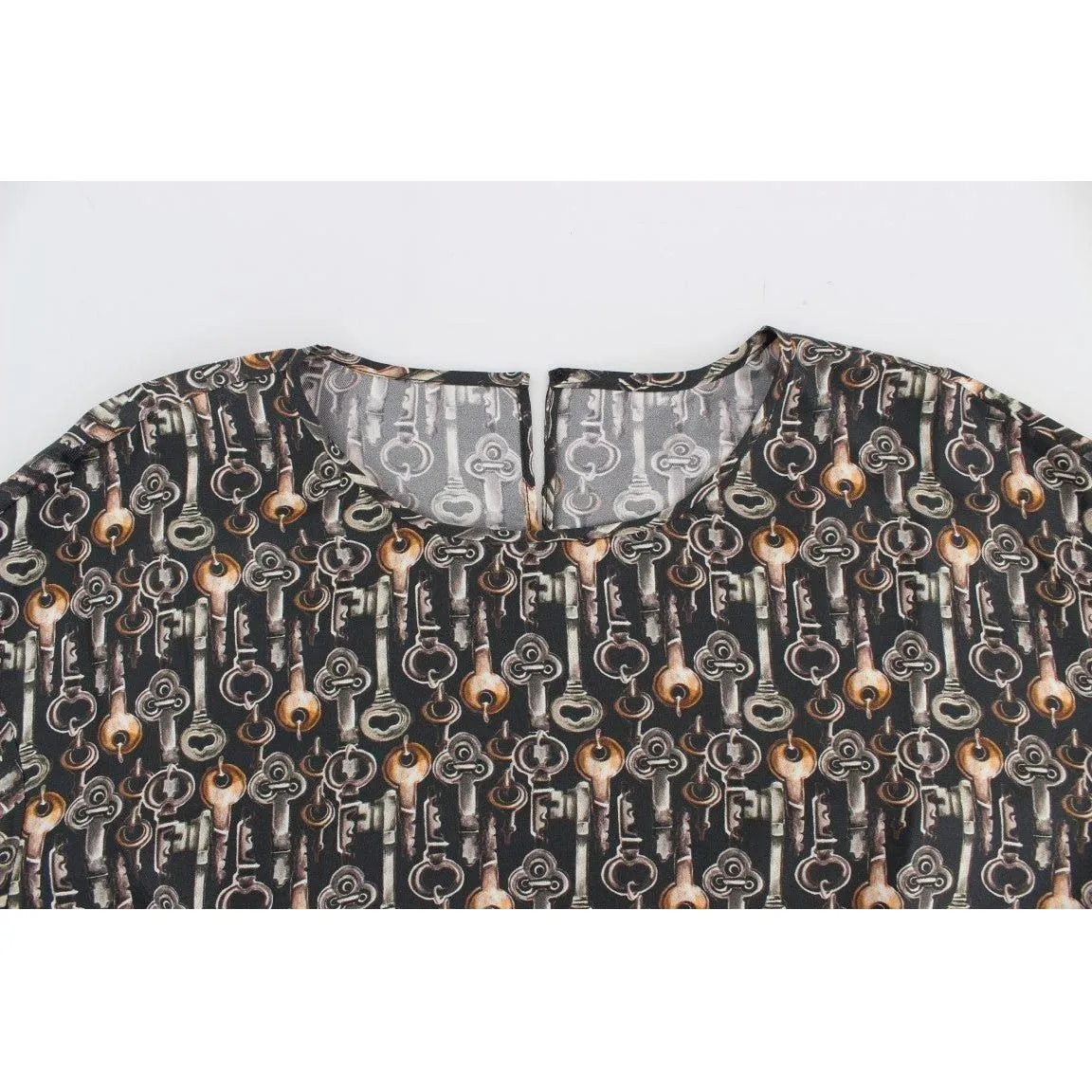 Dolce & Gabbana Enchanted Sicily Silk Blouse with Medieval Keys Print