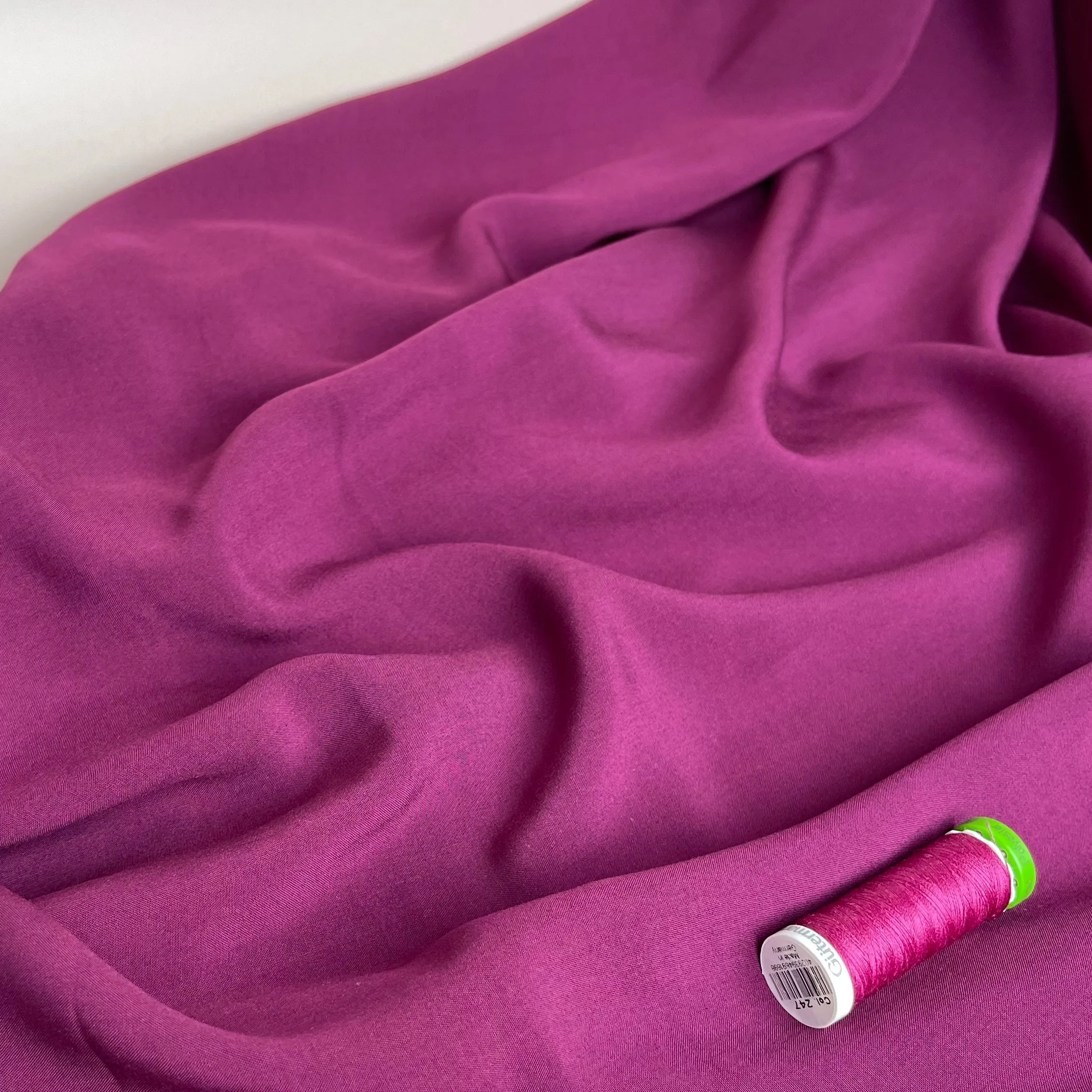 Elegance Magenta Plain Viscose Poplin Fabric