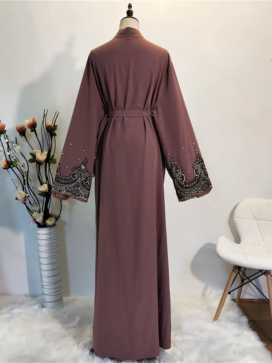 Elegant Pearl Design Simple Abaya