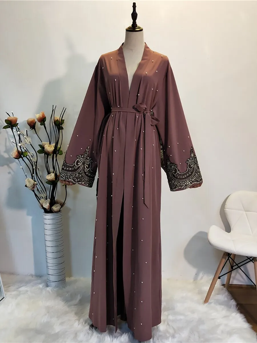 Elegant Pearl Design Simple Abaya