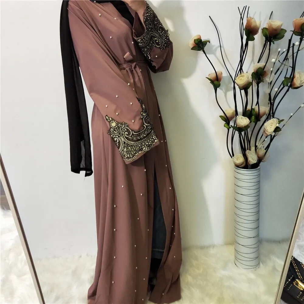 Elegant Pearl Design Simple Abaya