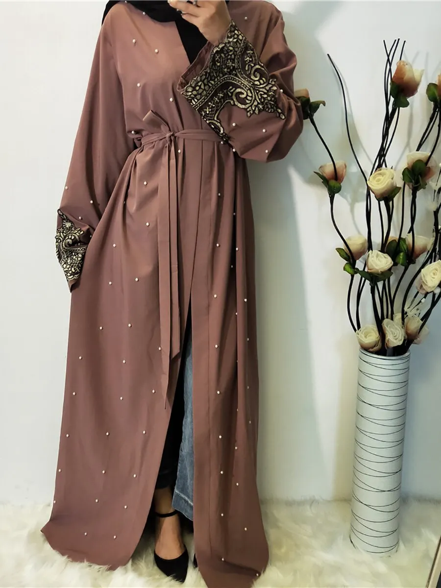 Elegant Pearl Design Simple Abaya