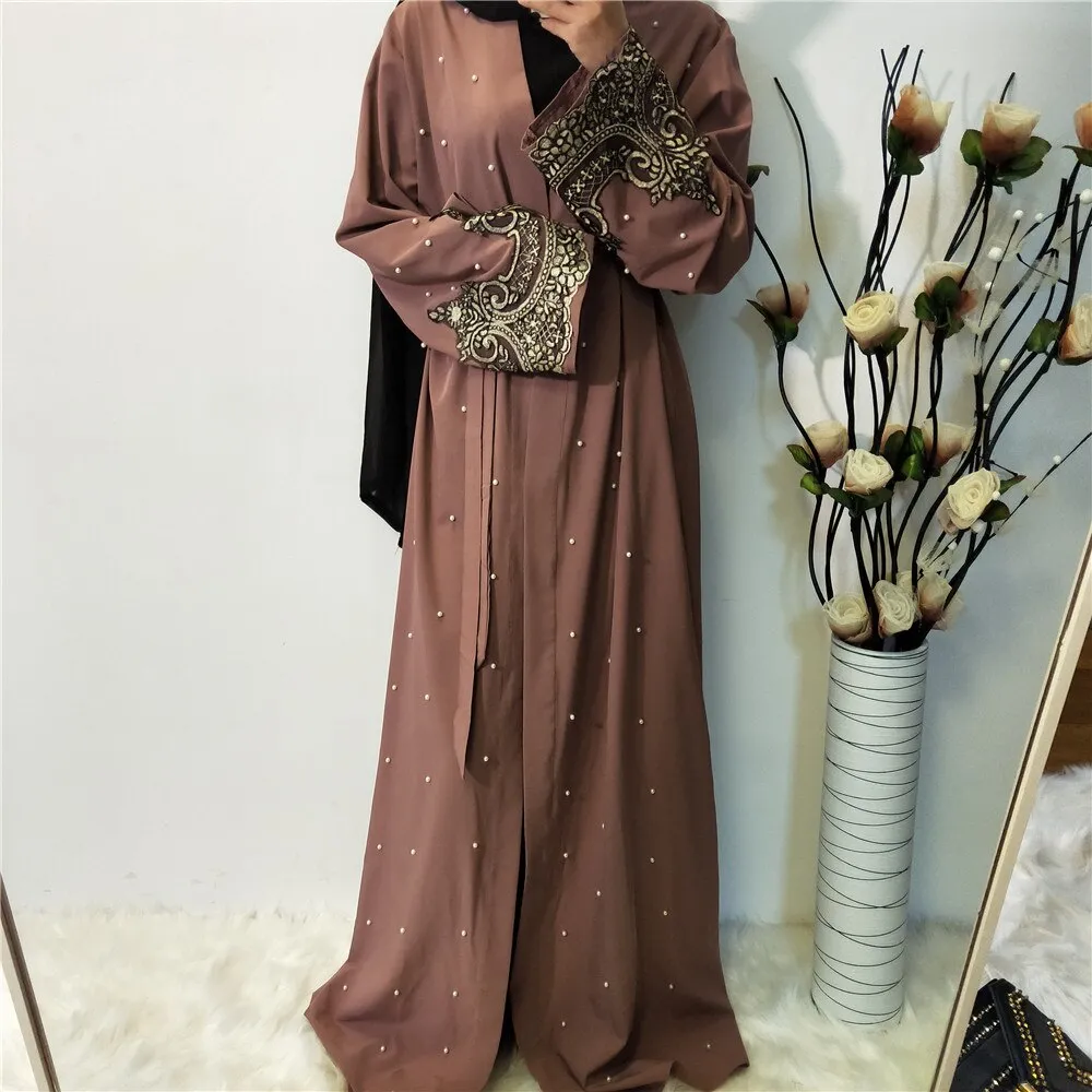 Elegant Pearl Design Simple Abaya