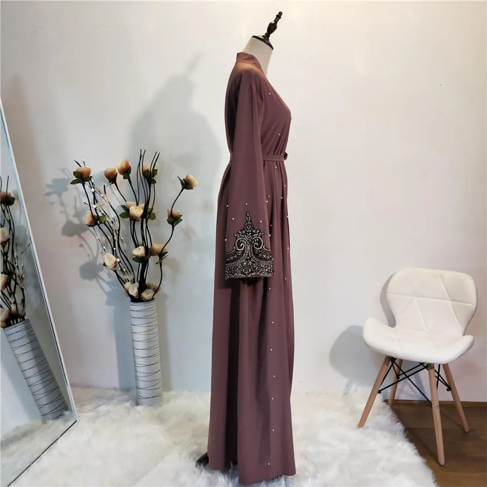 Elegant Pearl Design Simple Abaya