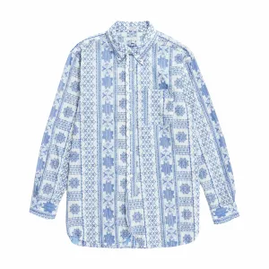 Engineered Garments 19 Century BD CP Embroidery Shirt (Blue/White)