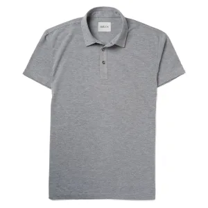 Essential Short Sleeve Polo Shirt –  Flint Gray Melange Cotton/Poly Jersey