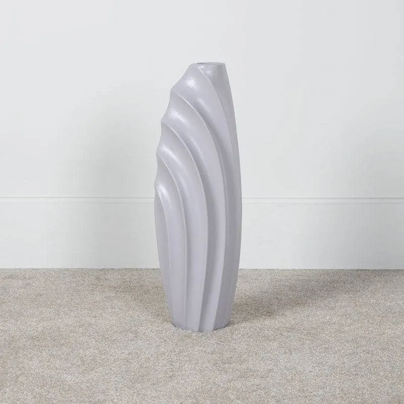 Fin Vase Matte Grey - 18.8 x 14.7 x 57cm