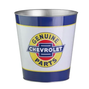 Genuine Chevy Parts Decorative Metal Trash Bin Waste Basket - 11.25" x 10.5"