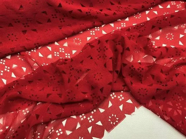 Geometric Laser Cutwork Clearance Chiffon