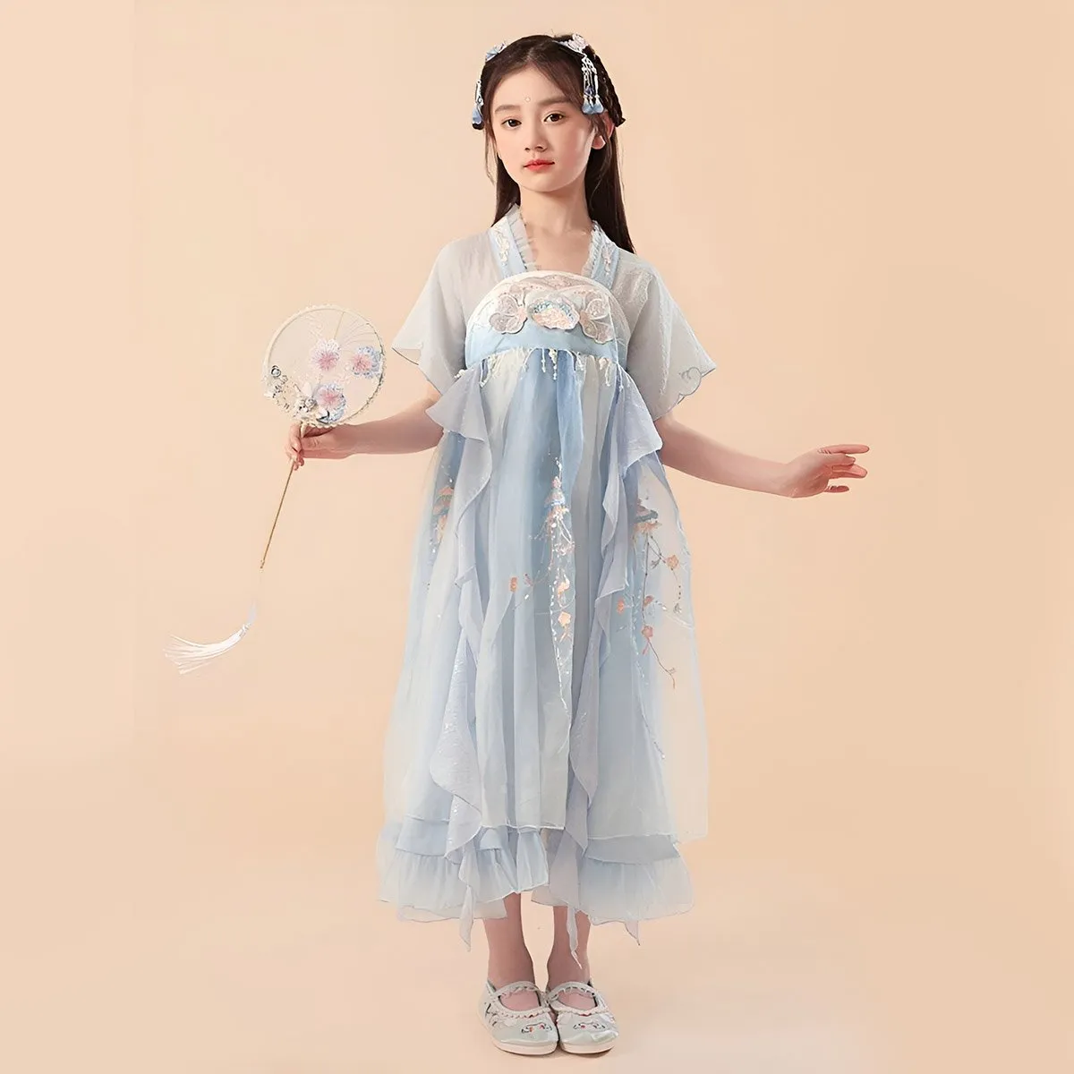 Girls Blue Hanfu Dress