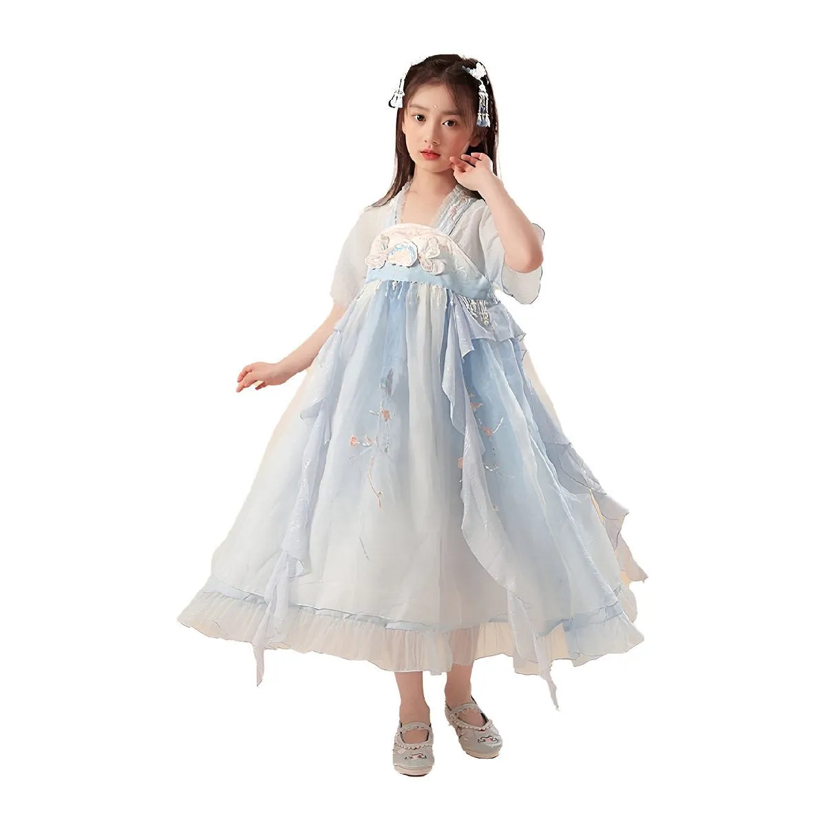 Girls Blue Hanfu Dress