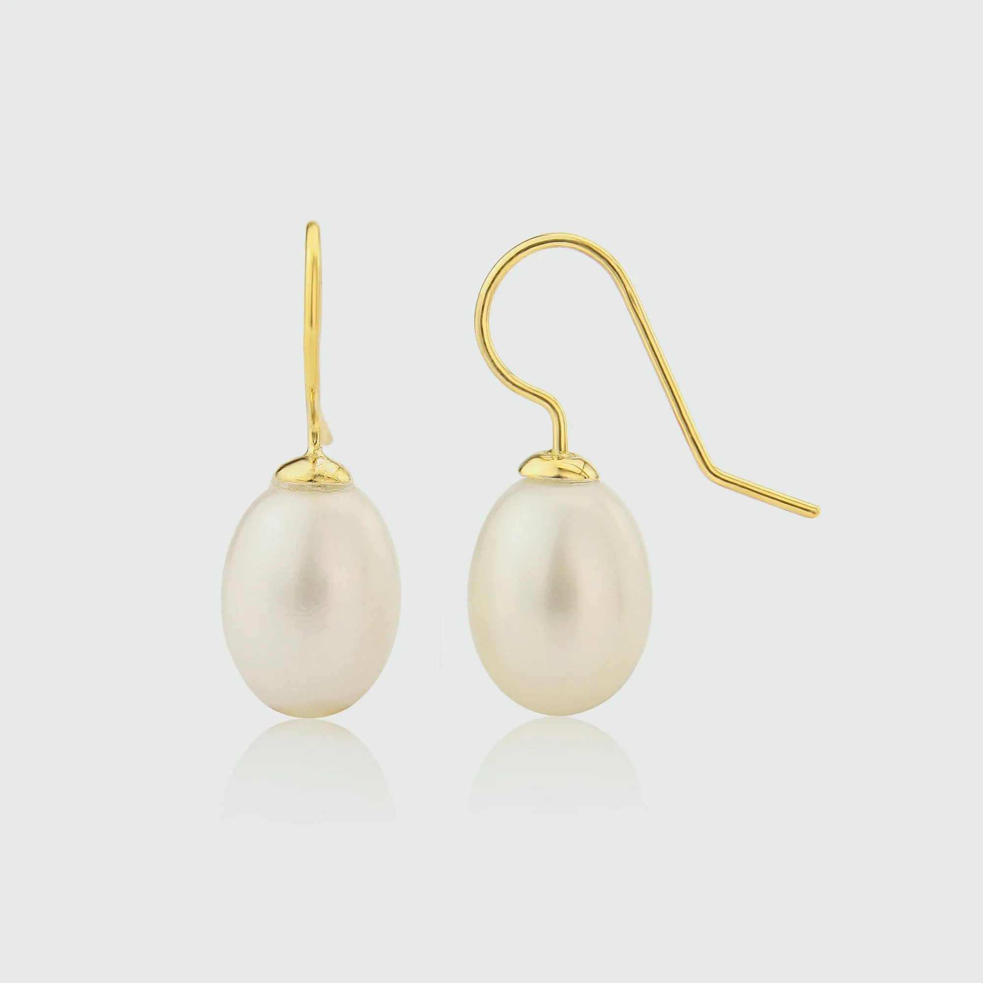 Gloucester White Freshwater Pearl & Gold Vermeil Drop Earrings