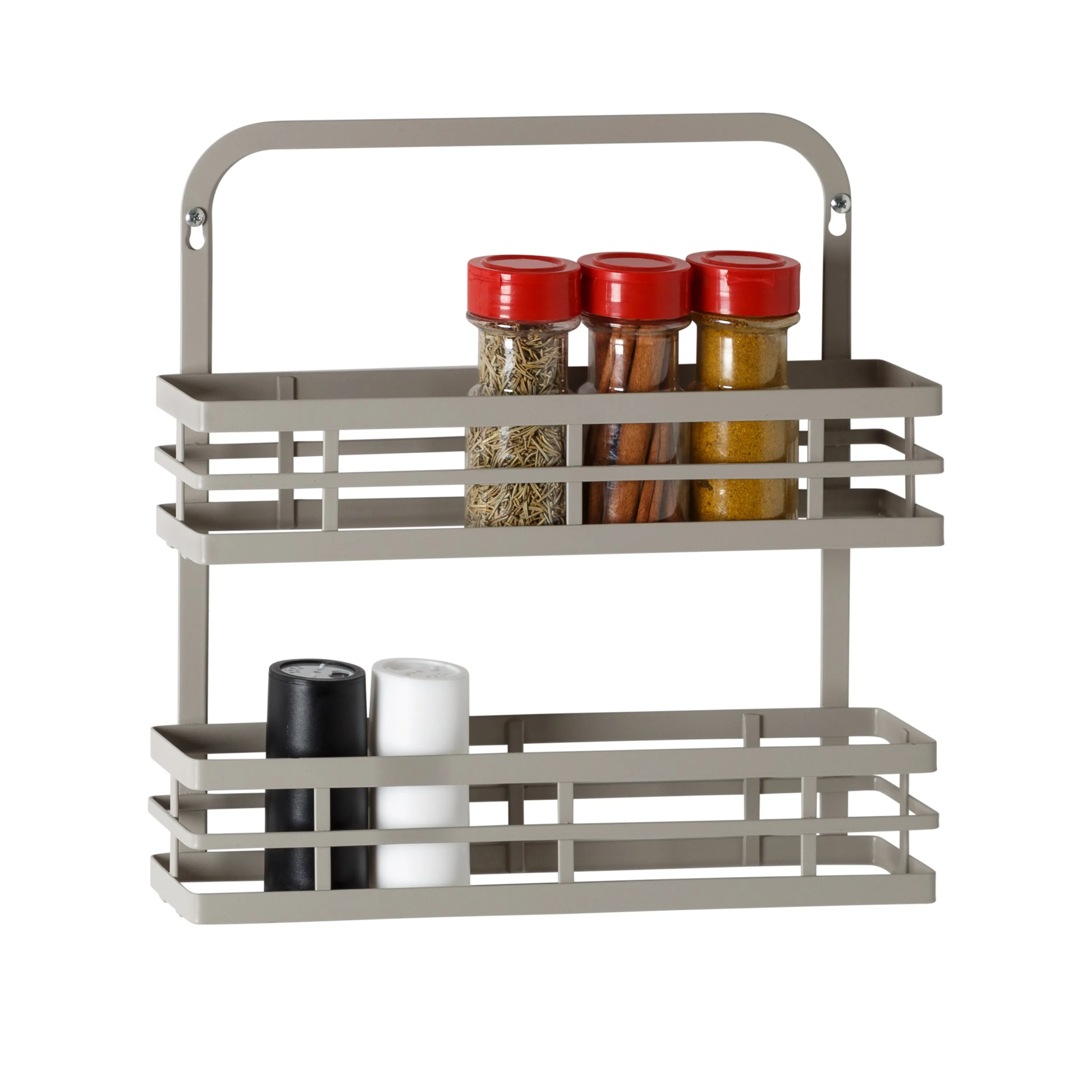 Gray 2-Tier Modern Over-the-Door Spice Rack