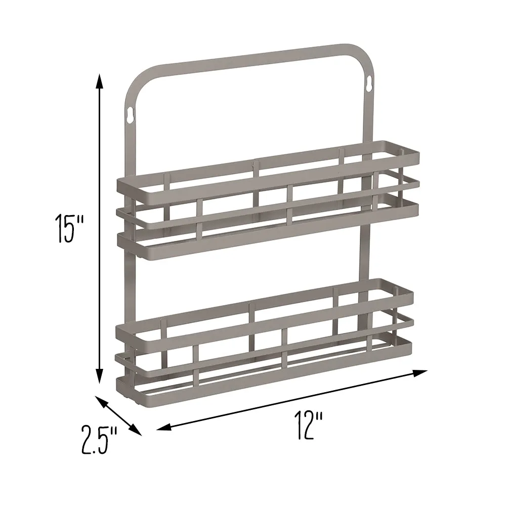 Gray 2-Tier Modern Over-the-Door Spice Rack