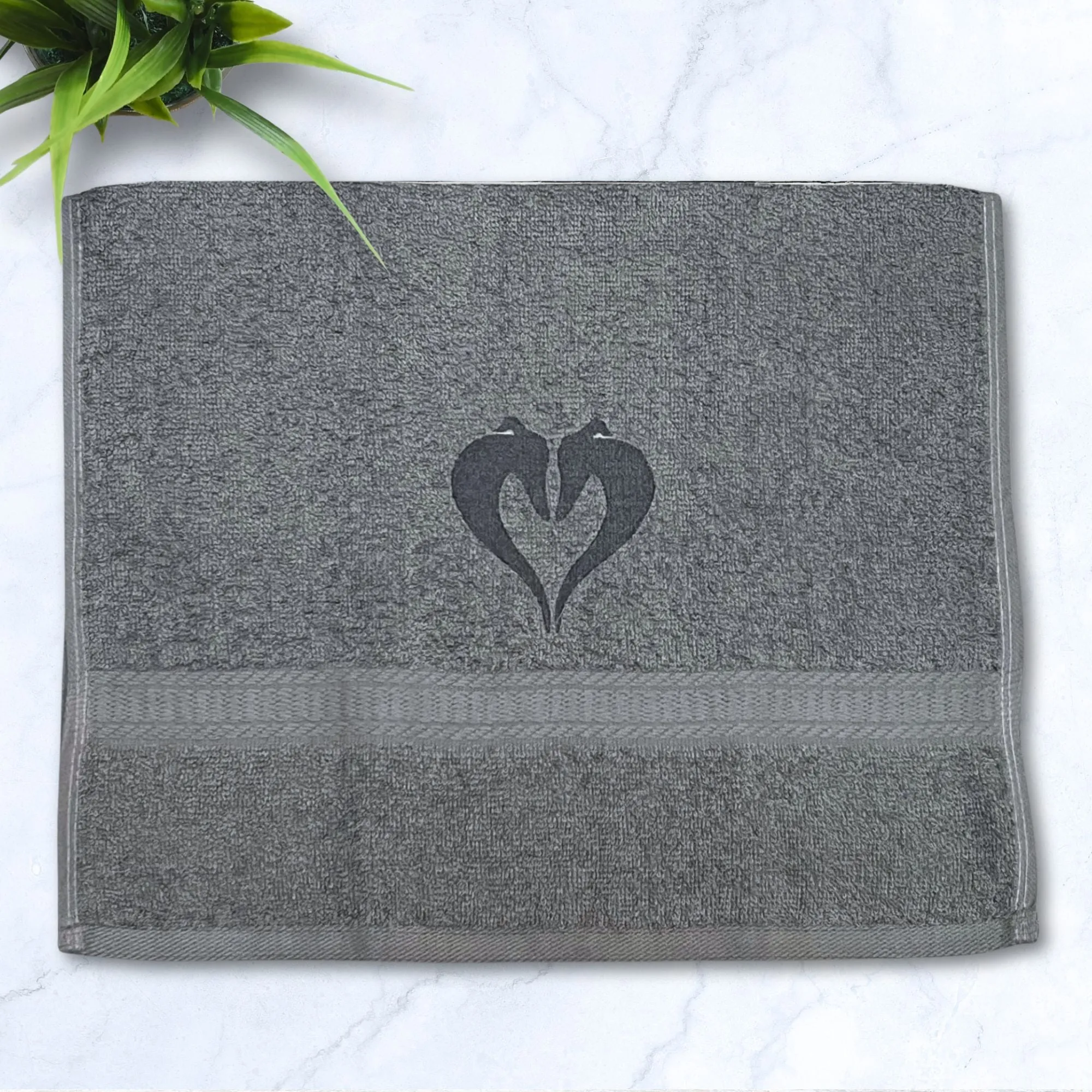 Heart Hounds Whippet Greyhound Grey Hand Towel