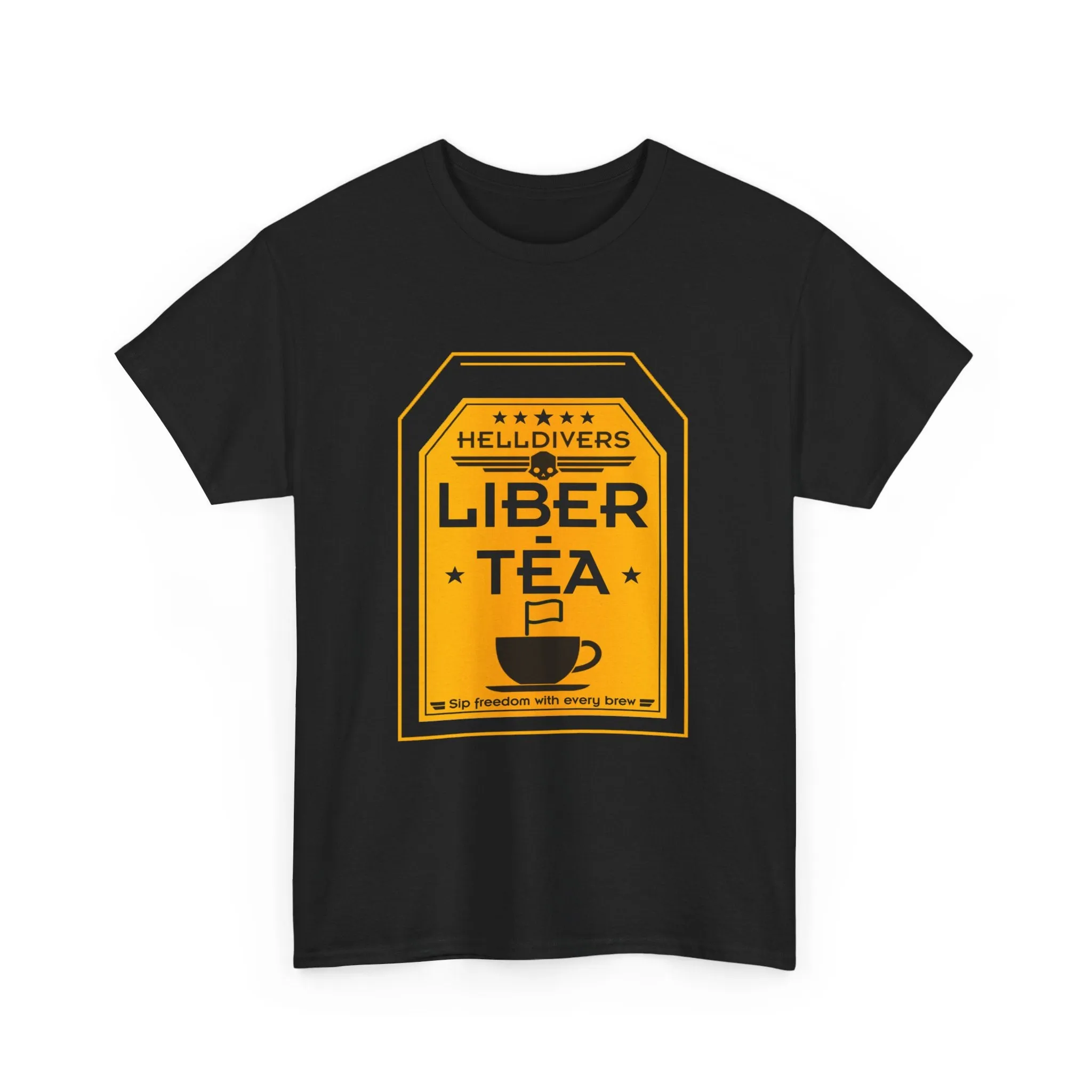 Helldivers 2 Liber-tea T-shirt Unisex Heavy Cotton Tee Liberty Libertea Funny Helldiver Game Gamer Shirt Gift For Her Gift For Him